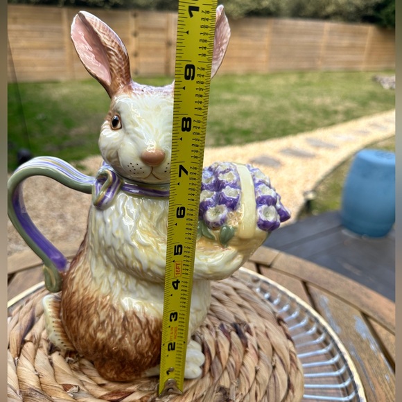 Longaberger Spring Bunny Glazed Ceramic Stoneware Tea Kettle Teapot - Picture 3 of 6